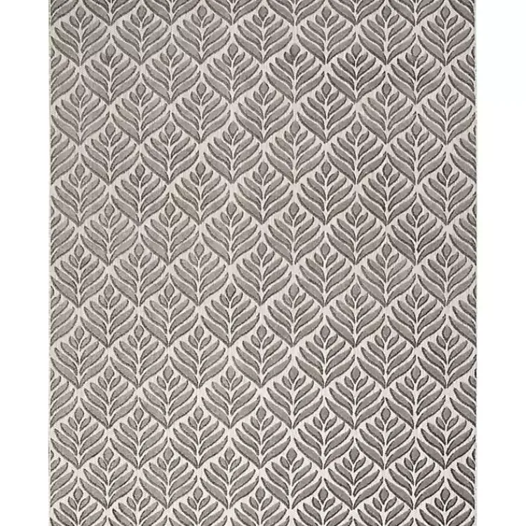 Kirklands Home Aloha Botanical Indoor/Outdoor Rug, 3x5 Gray Outlet