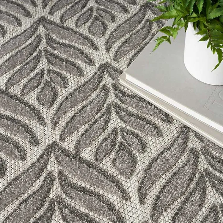 Kirklands Home Aloha Botanical Indoor/Outdoor Rug, 3x5 Gray Outlet