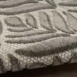 Kirklands Home Aloha Botanical Indoor/Outdoor Rug, 5x7 Gray Hot