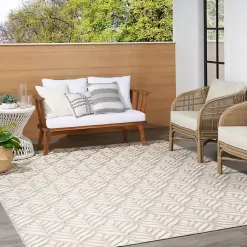 Kirklands Home Aloha Ivory Botanical Indoor/Outdoor Area Rug, 6x9 Online