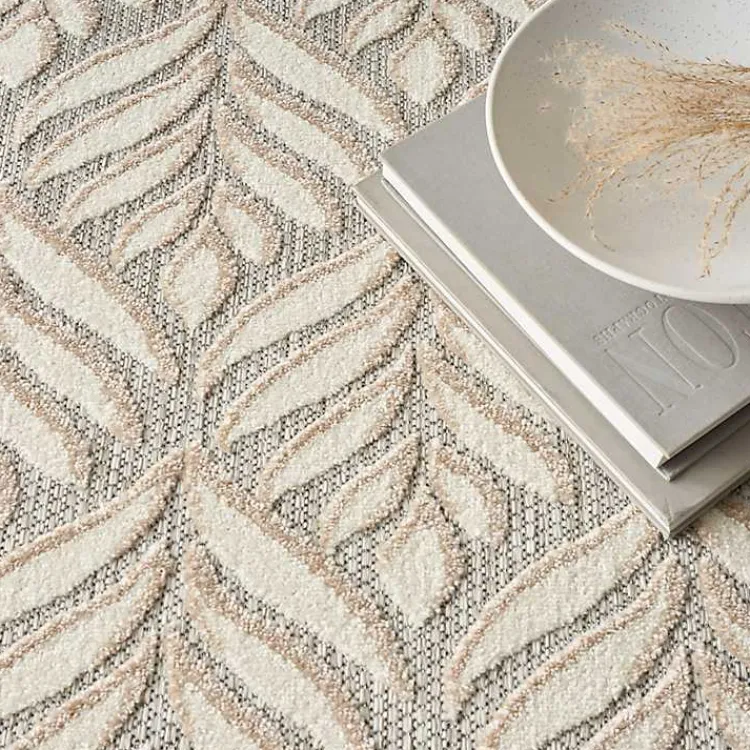 Kirklands Home Aloha Ivory Botanical Indoor/Outdoor Area Rug, 6x9 Online
