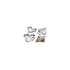Kirklands Home Aluminum Card Icon Bowls, Set of 4 Silver Outlet