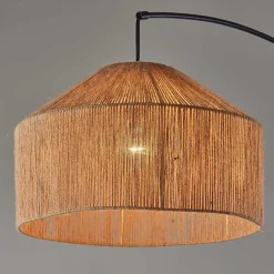 Kirklands Home Amalfi Natural Rope Shade Arch Floor Lamp Brown New
