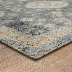 Kirklands Home Amanda Anthracite Washable Area Rug, 9x6 Blue Sale