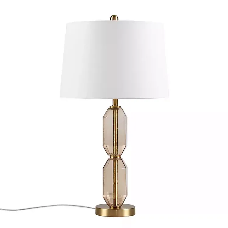 Kirklands Home Amber Faceted Glass Table Lamp Brown