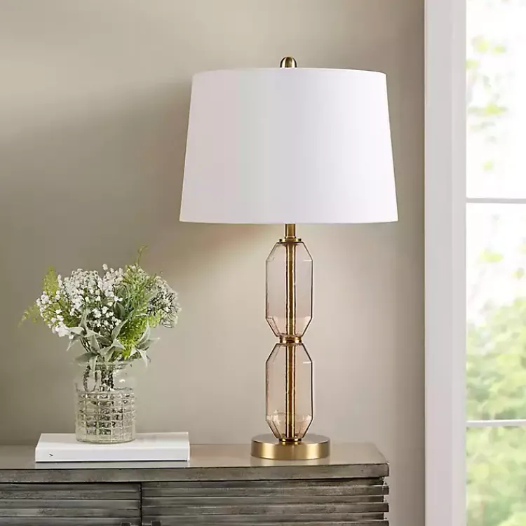 Kirklands Home Amber Faceted Glass Table Lamp Brown