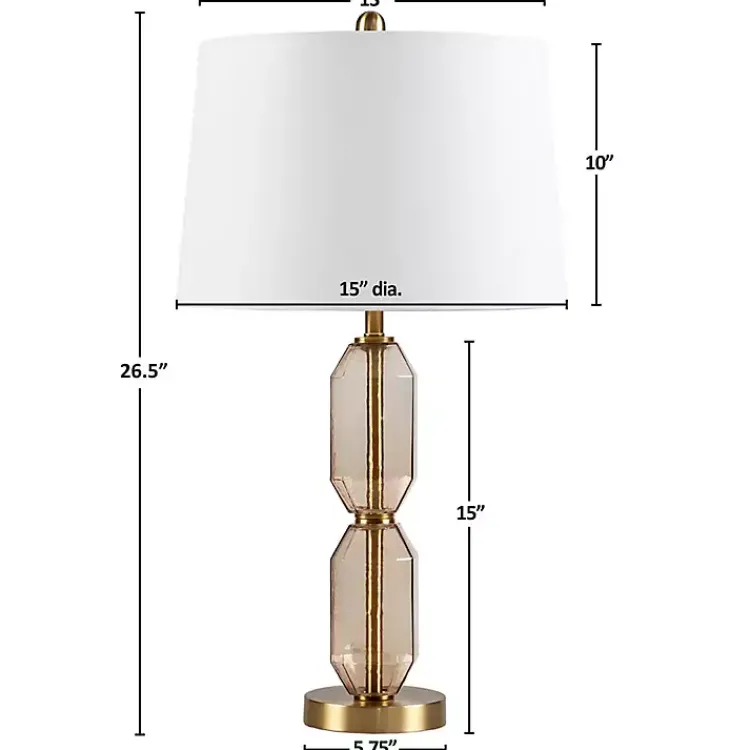 Kirklands Home Amber Faceted Glass Table Lamp Brown