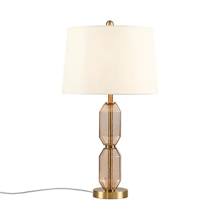 Kirklands Home Amber Faceted Glass Table Lamp Brown