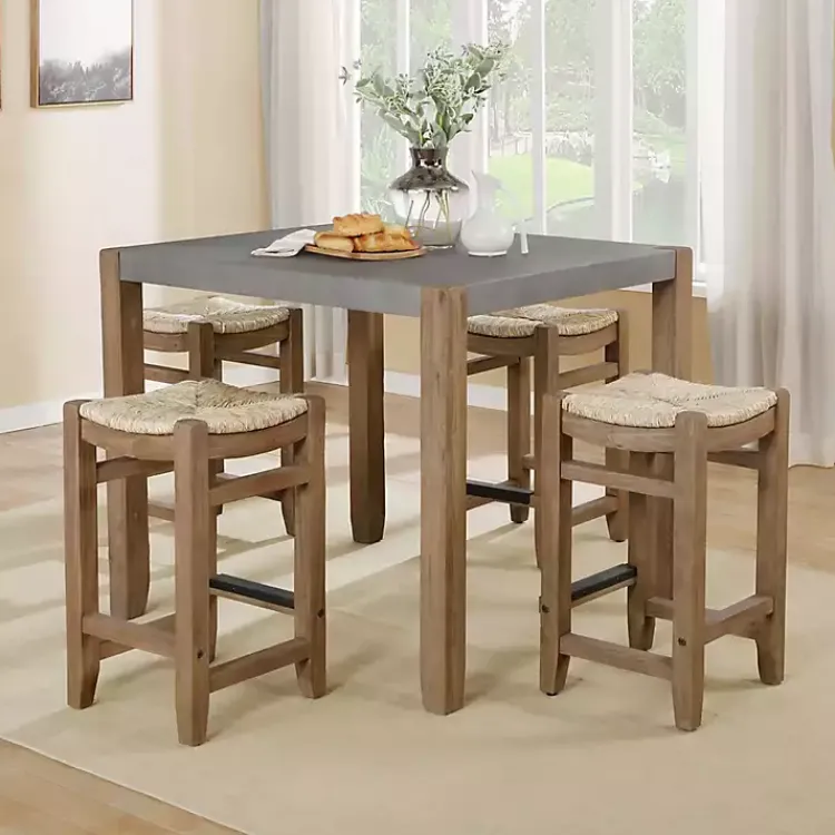 Kirklands Home Amber Wood and Faux Concrete Dining Table Sale