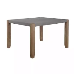 Kirklands Home Amber Wood Faux Concrete Top Dining Table Brown Discount