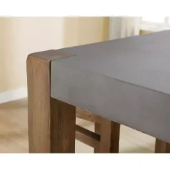 Kirklands Home Amber Wood Faux Concrete Top Dining Table Brown Discount