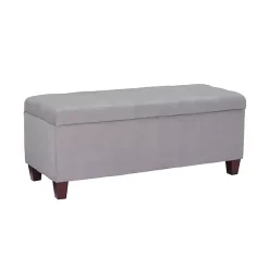 Kirklands Home Amelia Tufted Shoe Storage Ottoman Bench Gray Sale