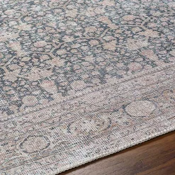 Kirklands Home Amelie Black Traditional Washable Area Rug, 7x10 New