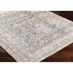 Kirklands Home Amelie Black Traditional Washable Area Rug, 7x10 New