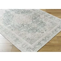Kirklands Home Amelie Green Traditional Washable Area Rug, 6x9 Clearance