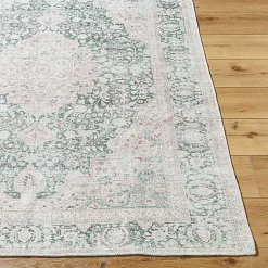 Kirklands Home Amelie Green Traditional Washable Area Rug, 8x12 Outlet