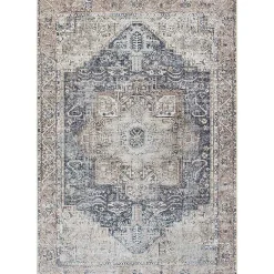 Kirklands Home Amelie Navy Blue Classic Washable Area Rug, 6x9