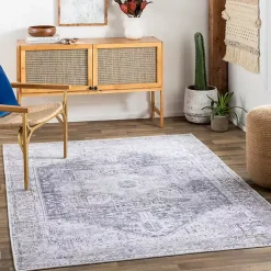 Kirklands Home Amelie Navy Blue Classic Washable Area Rug, 7x10 Discount