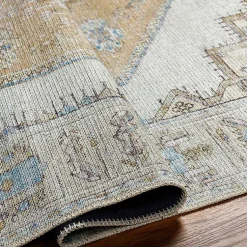 Kirklands Home Amelie Yellow Traditional Washable Area Rug, 8x12 Online
