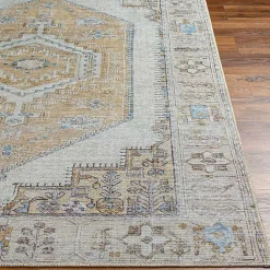 Kirklands Home Amelie Yellow Traditional Washable Area Rug, 8x12 Online