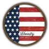 Kirklands Home American Flag Personalized Brown Frame Wall Plaque Clearance