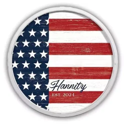 Kirklands Home American Flag Personalized White Frame Wall Plaque Clearance