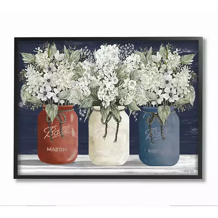 Kirklands Home Americana Floral Bouquets Framed Art Print Black Hot