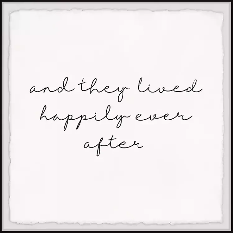 Kirklands Home And They Lived Happily Framed Art Print White Sale