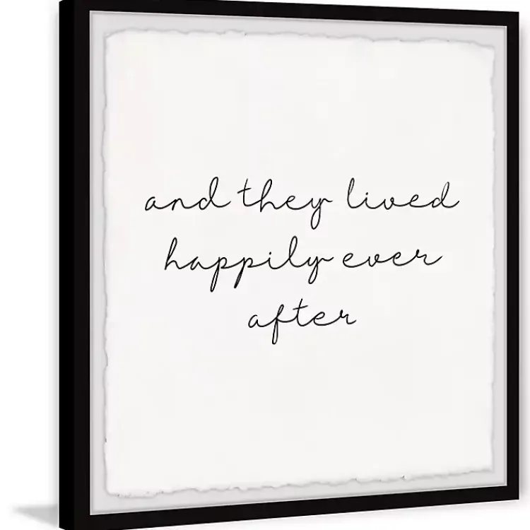 Kirklands Home And They Lived Happily Framed Art Print White Sale