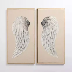 Kirklands Home Angel Wings Framed Canvas Art Prints, Set of 2 Clearance