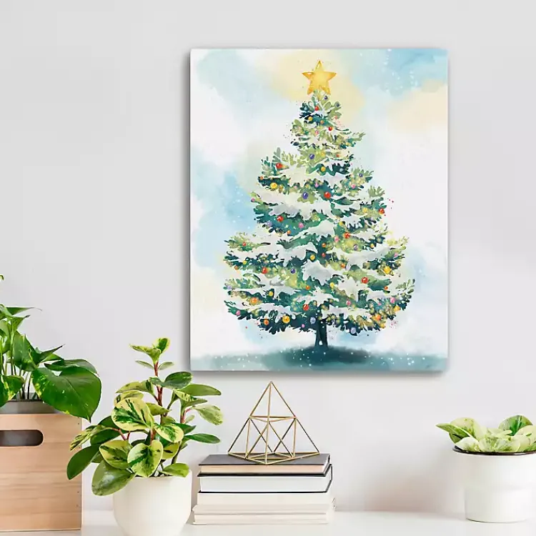 Christmas Art & Wall Decor>Kirklands Home Angelic Christmas Tree Canvas Art Print