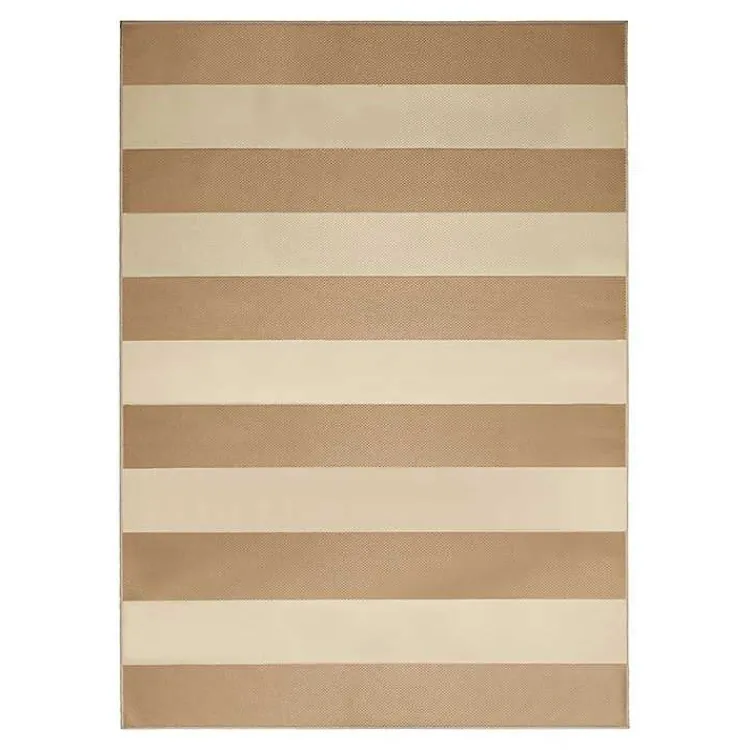 Kirklands Home Anika Natural Striped Washable Area Rug, 5x7