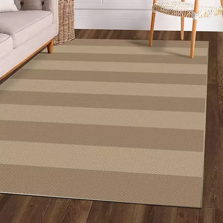 Kirklands Home Anika Natural Striped Washable Area Rug, 5x7
