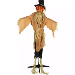 Halloween>Kirklands Home Animated Jack-O-Lantern Scarecrow Decoration
