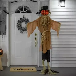 Halloween>Kirklands Home Animated Jack-O-Lantern Scarecrow Decoration