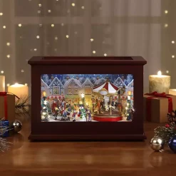 Christmas Decorations>Kirklands Home Animated Musical Heirloom Music Box