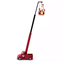 Christmas Decorations>Kirklands Home Animated Musical Santa's Cherry Picker Red