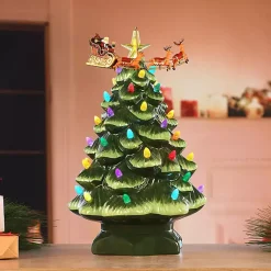 Christmas Decorations>Kirklands Home Animated Santa's Sleigh Pre-Lit Nostalgia Tree