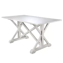 Kirklands Home Annalise Distressed Farmhouse Dining Table White New