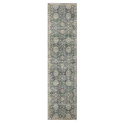 Kirklands Home Anthracite Granary Floral Runner, 2x10 Blue Online