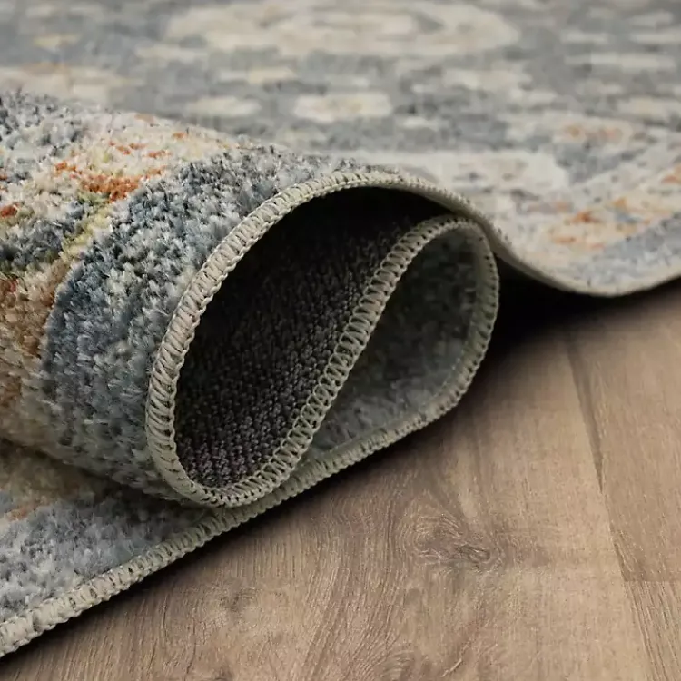 Kirklands Home Anthracite Granary Floral Runner, 2x10 Blue Online