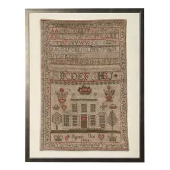 Kirklands Home Antique Alphabet Sampler Framed Wall Art White Outlet