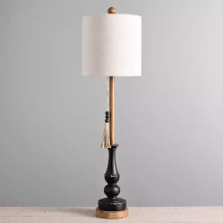 Kirklands Home Antique Black Allison Buffet Lamp Ivory Discount