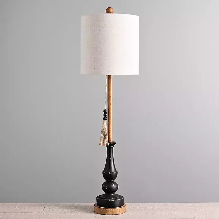 Kirklands Home Antique Black Allison Buffet Lamp Ivory Discount