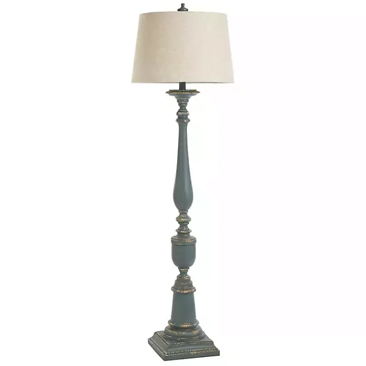 Kirklands Home Antique Bourgault Floor Lamp Blue New