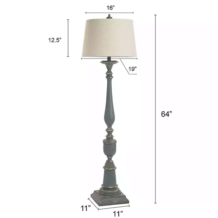 Kirklands Home Antique Bourgault Floor Lamp Blue New
