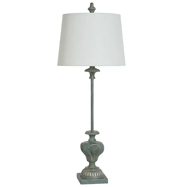 Kirklands Home Antique Cast Buffet Lamp Blue Discount