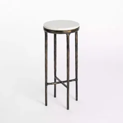 Kirklands Home Antique Brass & Marble Cocktail Table White Clearance