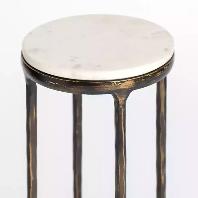 Kirklands Home Antique Brass & Marble Cocktail Table White Clearance