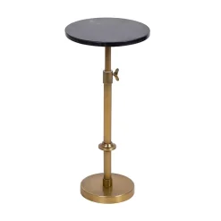 Kirklands Home Antique Brass and Marble Adjustable Table Black Hot